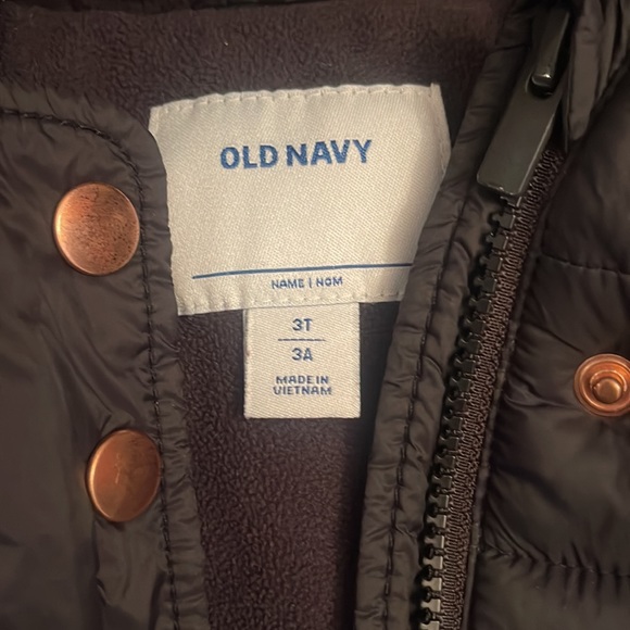 Old Navy black hooded jacket with faux fur - Picture 2 of 3